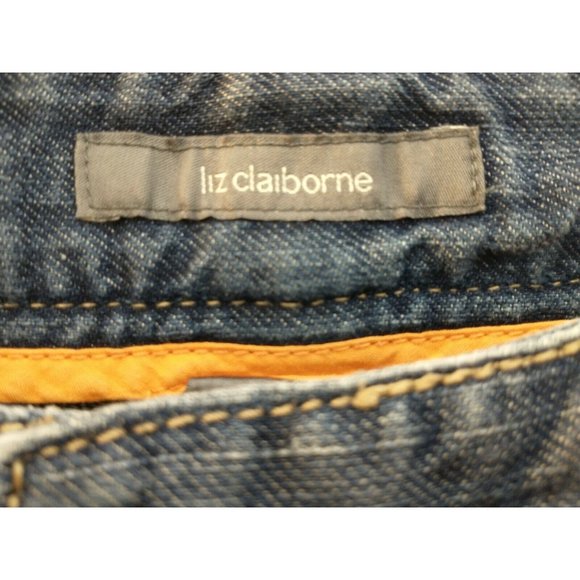 Liz Claiborne Womens Denim Wide Leg Capri Pant Cot - Picture 2 of 8